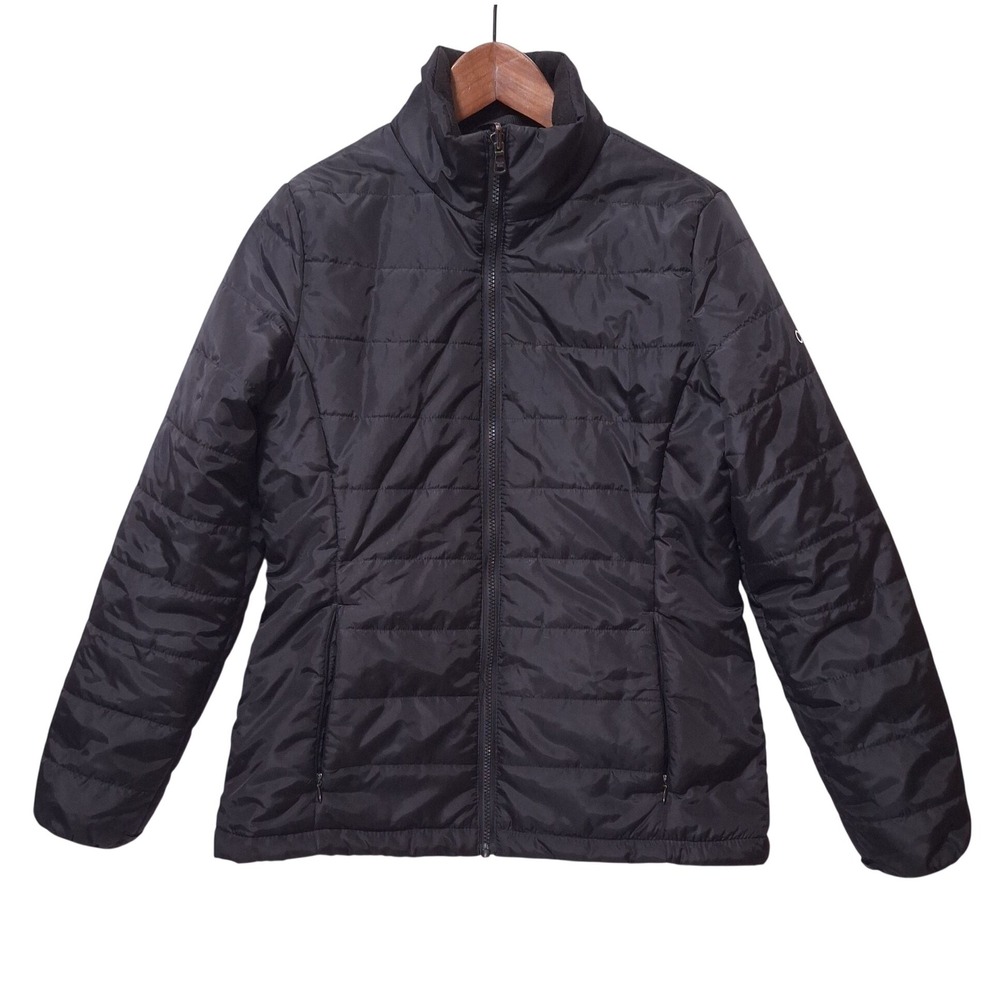Calvin Klein Puffer Jacket Stand Collar‎ Full Zip Women S Black Lightweight